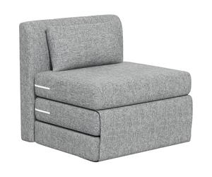 HOMCOM Fauteuil Convertible 1 Place Fauteuil Paresseux chauffeuse 1 Place - Coussin Inclus, Matelas tri-dépliant - pour invités, Salon, Charge 240 kg, Tissu Lin Gris