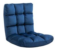 HOMCOM Fauteuil Convertible Fauteuil Paresseux Grand Confort Inclinaison Dossier Multipositions 90°-180° Flanelle Polyester capitonné Bleu Roi