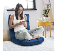 Fauteuil Convertible Fauteuil Paresseux Grand Confort Inclinaison Dossier Multipositions 90°-180° Flanelle Polyester Capitonné Bleu Roi Bleu