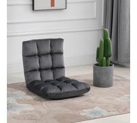 HOMCOM Fauteuil Convertible Fauteuil Paresseux Grand Confort Inclinaison Dossier Multipositions 90°-180° Flanelle Polyester capitonné Gris foncé