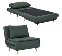 HOMCOM Fauteuil Convertible lit, XL, 191x95 cm, Vert foncé