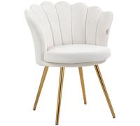 HOMCOM Fauteuil Coquillage Chaise Coiffeuse 67l x 64P x 77H cm Crème
