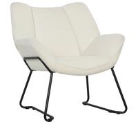 HOMCOM Fauteuil d'appoint moderne, fauteuil rembourré en Sherpa polaire avec dossier large et pieds en acier, montage facile, blanc