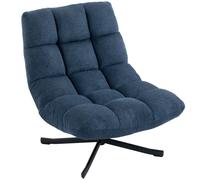 HOMCOM Fauteuil d'appoint pivotant, fauteuil lounge moderne sans accoudoirs avec pieds en acier, Bleu foncé