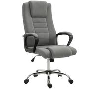 HOMCOM Fauteuil de Bureau à roulettes Chaise Manager Ergonomique pivotante Hauteur réglable Lin Gris foncé