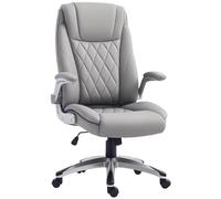 HOMCOM Fauteuil de bureau ergonomique hauteur réglable roulettes pivotant P.U 70 x 76 x 121 cm gris