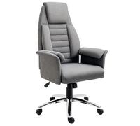 HOMCOM Fauteuil de Bureau Ergonomique Chaise de Bureau à Bascule Hauteur réglable roulettes pivotantes 69 x 68 x 126 cm Gris