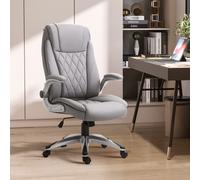 HOMCOM Fauteuil de bureau ergonomique hauteur réglable roulettes pivotant P.U 70 x 76 x 121 cm gris