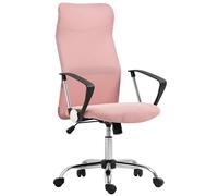 HOMCOM Fauteuil de Bureau Manager Grand Confort Dossier Ergonomique Hauteur Assise réglable pivotant Tissu Maille Rose
