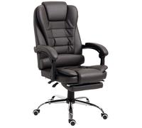 Fauteuil de bureau fauteuil manager grand confort réglable dossier inclinable repose-pied revêtement synthétique chocolat