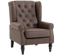 HOMCOM Fauteuil de Chambre en Cuir PU Style français Brun