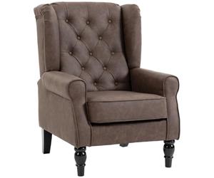 HOMCOM Fauteuil de Chambre en Cuir PU Style français Brun