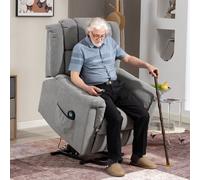 HOMCOM Fauteuil de Levage, Fauteuil de Massage avec Fonction de Chaleur, Fauteuil Rembourré avec Repose-Pieds, Poches Latérales, Revêtement en Chenille, Gris Foncé