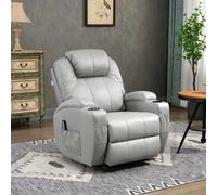 HOMCOM Fauteuil de Massage et Inclinable avec Repose-Pieds et Télécommande, en PU, 89x99x106 cm, Gris