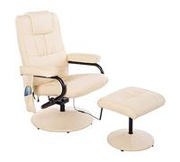 HOMCOM Fauteuil de Massage et Relaxation électrique pivotant inclinable avec Repose-Pied revêtement synthétique Beige
