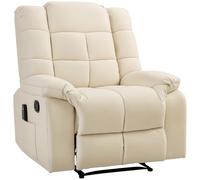 HOMCOM Fauteuil de Massage Fauteuil de Relaxation Massant Inclinable Crème