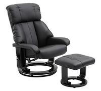 HOMCOM Fauteuil de massage inclinable avec télécommande et repose-pieds, fauteuil de relaxation avec 10 points de massage, 76x80x102 cm, noir
