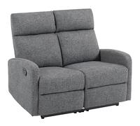HOMCOM Fauteuil de relaxation 2 places - Fauteuil inclinable avec dossier réglable individuellement - Aspect chenille - Pour chambre à coucher, salon - Gris