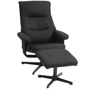 HOMCOM Fauteuil de Relaxation avec Pouf, rembourré Fauteuil TV avec Fonction Chaise Longue, Fonction Bascule, pivotant Fauteuil de Relaxation avec Aspect Velours, pour Salon, Chambre à Coucher, Noir