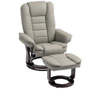 HOMCOM - Fauteuil de relaxation avec repose-pied - Revêtement synthétique - 85x82x106cm - marron