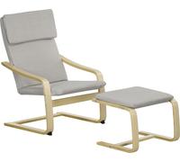 HOMCOM Fauteuil de relaxation avec repose-pieds, fauteuil de relaxation avec pouf, fauteuil de lecture, fauteuil de relaxation avec accoudoirs, fauteuil oscillant, fauteuil de relaxation avec revêteme
