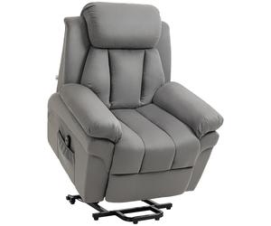 HOMCOM Fauteuil de Relaxation électrique Fauteuil releveur inclinable avec Repose-Pied Ajustable gris