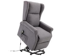 Fauteuil de relaxation électrique fauteuil releveur inclinable avec repose-pied ajustable lin gris chiné Gris G