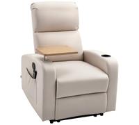 HomCom Fauteuil relaxant massant en microfibre 77x93x105 cm Beige