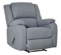 HOMCOM Fauteuil de relaxation, fauteuil de repos avec fonction de couchage, fauteuil de télévision avec aspect lin, fauteuil de repos pouvant supporter jusqu'à 150 kg, pour le salon, acier, gris foncé