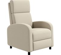 HOMCOM Fauteuil de relaxation Fauteuil de télévision avec fonction de couchage rembourré Fauteuil avec dossier réglable, fauteuil de relaxation avec aspect lin, repose-pieds pour salon chambre à couch