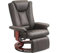 HOMCOM Fauteuil de relaxation Fauteuil TV avec fonction de couchage, fauteuil de relaxation pivotant Fauteuil TV avec dossier réglable Fauteuil de relaxation pouvant supporter jusqu'à 150 kg, similicu