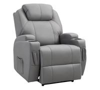 HOMCOM - Fauteuil de relaxation massant - Simili cuir - 82x97x110cm - Gris clair