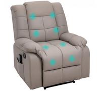 HOMCOM - Fauteuil de relaxation massant - Simili cuir - 94x99x99cm - Gris