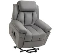 HOMCOM - fauteuil de relaxation - velours (100% polyester) - 96x93x105cm - Gris clair