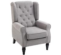 HOMCOM Fauteuil de Salon Assise Large Grand Confort 74 x 86 x 102 cm Gris
