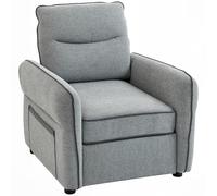 HOMCOM Fauteuil de Salon en Velours Égyptien 80 x 81 x 90 cm Gris