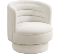 HOMCOM Fauteuil de salon Fauteuil relax pivotant avec accoudoirs, fauteuil lounge de lecture avec aspect sherpa, fauteuil rembourré pour chambre à coucher blanc crème