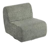HOMCOM Fauteuil de salon pivotant avec aspect chenille, assise large, fauteuil rembourré, confortable pour salon, chambre à coucher, gris