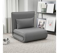HOMCOM Fauteuil de sol, design 3-en-1, fauteuil de sol réglable, chaise longue pour salon, chambre à coucher, chambre d'amis, bureau, gris