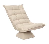 HomCom Fauteuil relax pivotant grand confort, inclinaison 5 niveaux, velours microfibre beige
