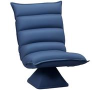 HOMCOM Fauteuil de Sol Paresseux pivotant 360° avec Dossier inclinable Design capitonné - revêtement en Tissu Microfibre Bleu