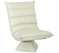 HOMCOM Fauteuil de sol paresseux pivotant 360° avec dossier inclinable design capitonné - revêtement en tissu microfibre beige