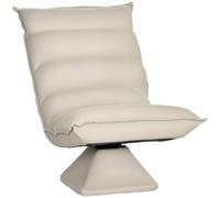 HOMCOM Fauteuil de Sol Paresseux pivotant 360° avec Dossier inclinable Design capitonné - revêtement en Tissu Microfibre Beige