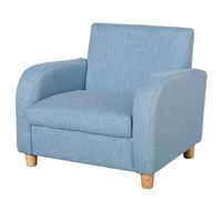 HOMCOM Fauteuil Enfant Design Scandinave Grand Confort Accoudoirs Bleu