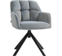 HOMCOM Fauteuil Fauteuil lounge pivotant avec aspect velours, accoudoirs, chaise de salle à manger pivotante, fauteuil pivotant avec pieds métalliques, chaise de cuisine, pour chambre, cuisine, salon,