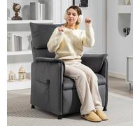 HOMCOM Fauteuil Inclinable Électrique avec Télécommande et Repose-Pieds, en Tissu Effet Velours, 80x83x104 cm, Noir
