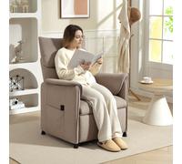 HOMCOM Fauteuil Inclinable Électrique avec Télécommande et Repose-Pieds, en Tissu Effet Velours, 80x83x104 cm, Marron