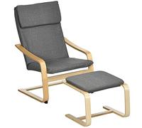 HOMCOM Fauteuil inclinable et Fauteuil avec Repose-Pieds, Chaise TV Gris