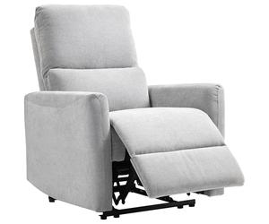 HOMCOM Fauteuil inclinable, Fauteuil Relax Manuel, avec Dossier et Repose-Pieds réglables, Assise rembourré, Tissu en Lin, pour Chambre à Coucher, Salon et Home cinéma, Gris Clair