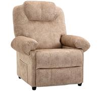 HOMCOM Fauteuil inclinable Manuel en Velours, Beige